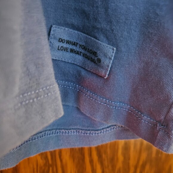 Life Is Good Rainbow Flower Heart Graphic Print Blue Short Sleeve Tshirt - Picture 4 of 6